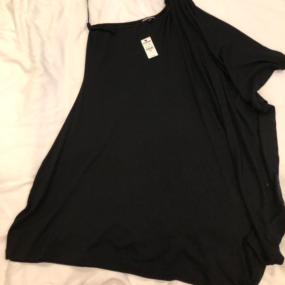 Express one shoulder fitted dress w/ flowy sleeve